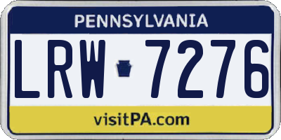 PA license plate LRW7276