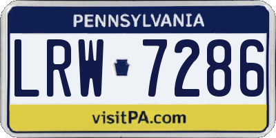 PA license plate LRW7286