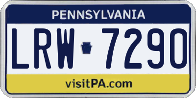 PA license plate LRW7290