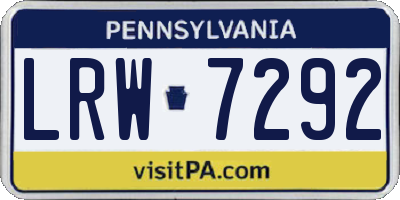 PA license plate LRW7292