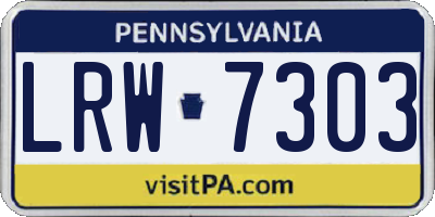 PA license plate LRW7303