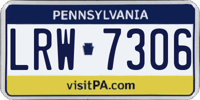 PA license plate LRW7306
