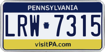 PA license plate LRW7315