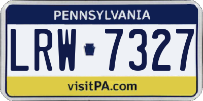 PA license plate LRW7327