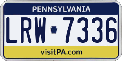 PA license plate LRW7336