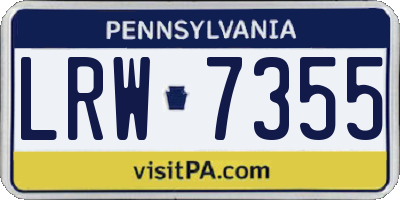 PA license plate LRW7355
