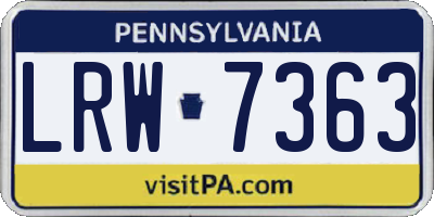 PA license plate LRW7363