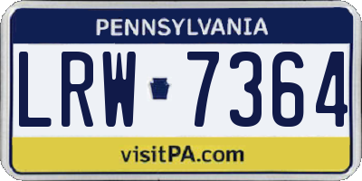 PA license plate LRW7364