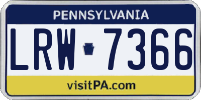 PA license plate LRW7366