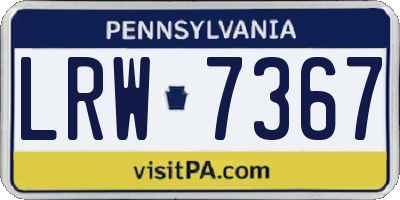 PA license plate LRW7367