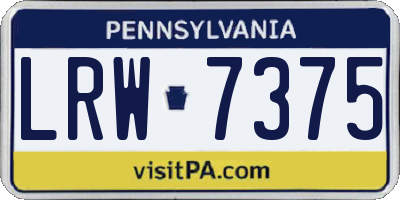 PA license plate LRW7375