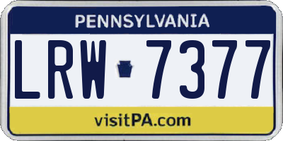 PA license plate LRW7377