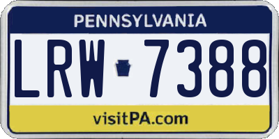 PA license plate LRW7388