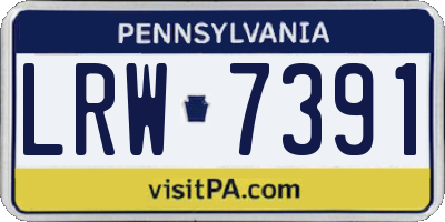 PA license plate LRW7391