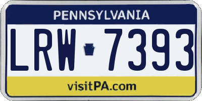 PA license plate LRW7393