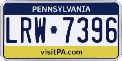 PA license plate LRW7396