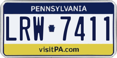 PA license plate LRW7411
