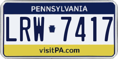 PA license plate LRW7417