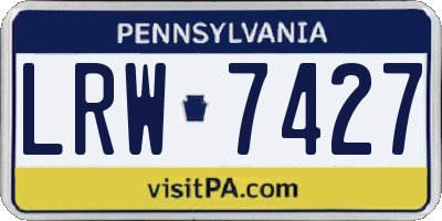 PA license plate LRW7427