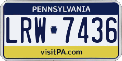 PA license plate LRW7436