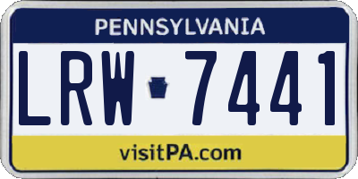 PA license plate LRW7441