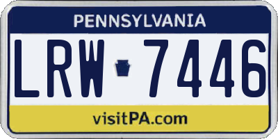 PA license plate LRW7446