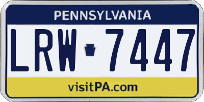 PA license plate LRW7447