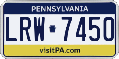 PA license plate LRW7450