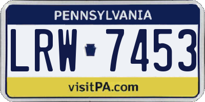 PA license plate LRW7453