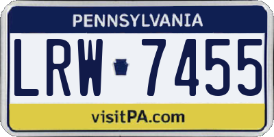PA license plate LRW7455