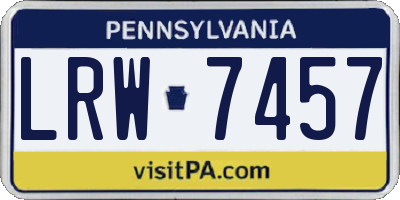 PA license plate LRW7457