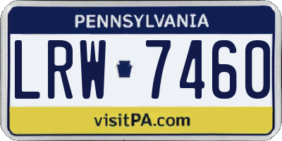 PA license plate LRW7460