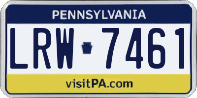 PA license plate LRW7461