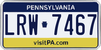 PA license plate LRW7467