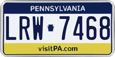 PA license plate LRW7468
