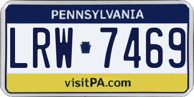 PA license plate LRW7469