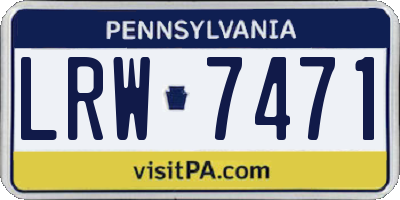 PA license plate LRW7471