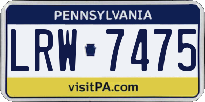 PA license plate LRW7475