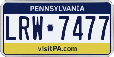 PA license plate LRW7477