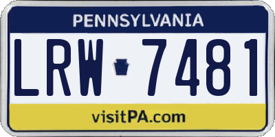 PA license plate LRW7481