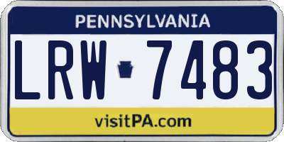 PA license plate LRW7483