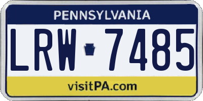 PA license plate LRW7485