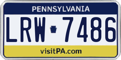PA license plate LRW7486