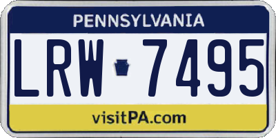 PA license plate LRW7495