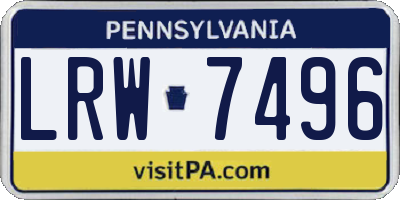 PA license plate LRW7496
