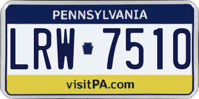 PA license plate LRW7510