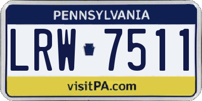 PA license plate LRW7511