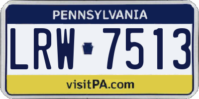 PA license plate LRW7513