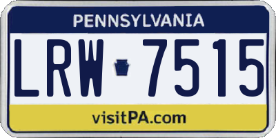 PA license plate LRW7515