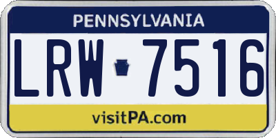 PA license plate LRW7516